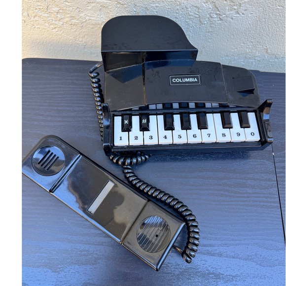 Columbia Vintage Grand Piano Telephone Black Corded Novelty Retro - Picture 3 of 6